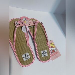 Hello Kitty Pink Checkered Sandals, Sz Large